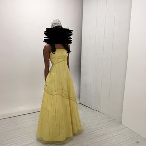 yellow gown